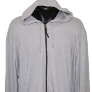 Johnnie-O Full Zip Slub Cotton Blend Hoodie XL Light Gray